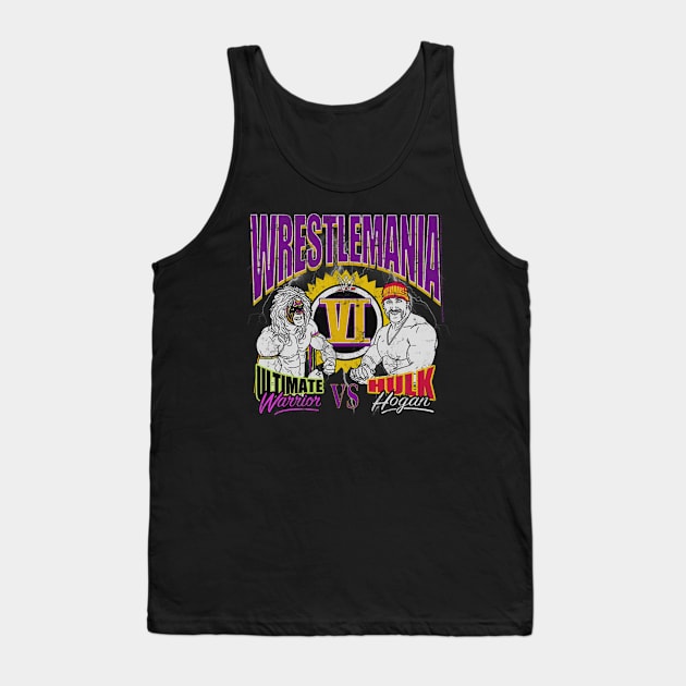 Ultimate Warrior Vs Hulk Hogan Wrestlemania Retro Tank Top by Holman